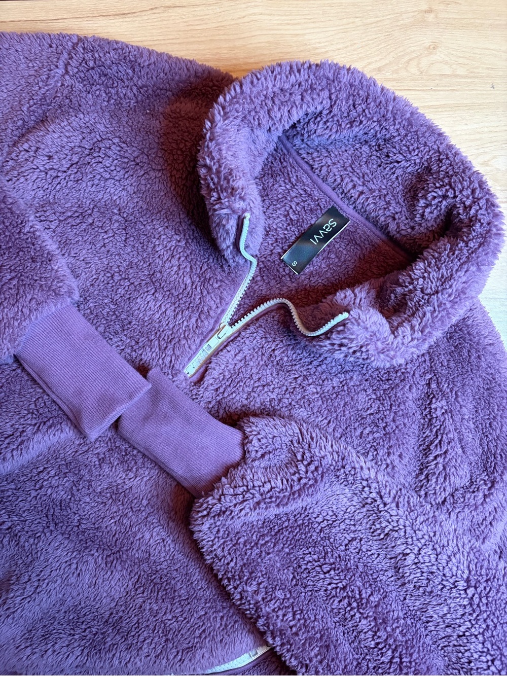 Savvi Purple Sherpa Zip-Up Jacket Small Cozy Plush